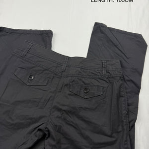 Dark grey cotton low waist baggy pants (M)