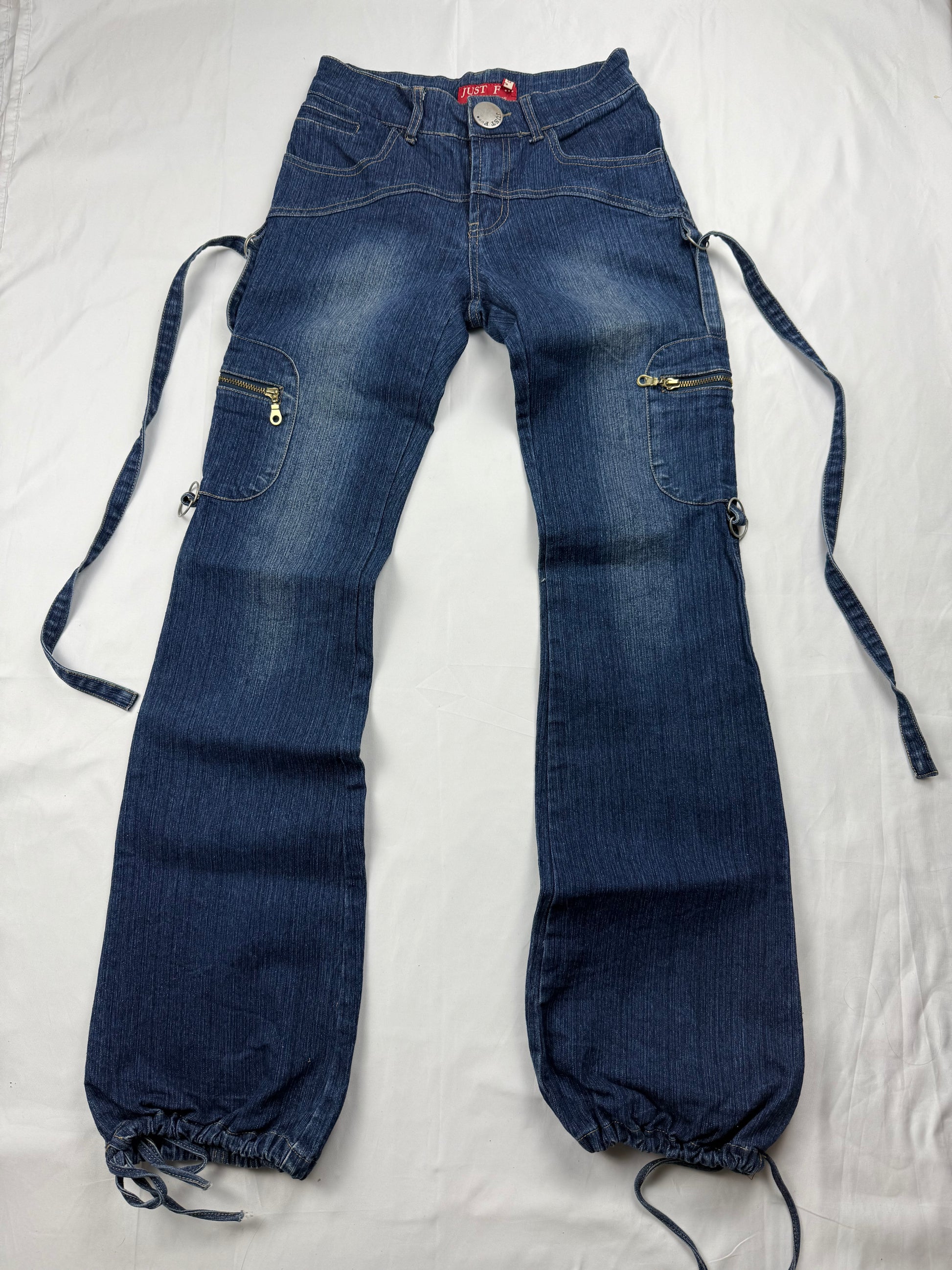 Navy blue  low rise baggy denim pants (XS)