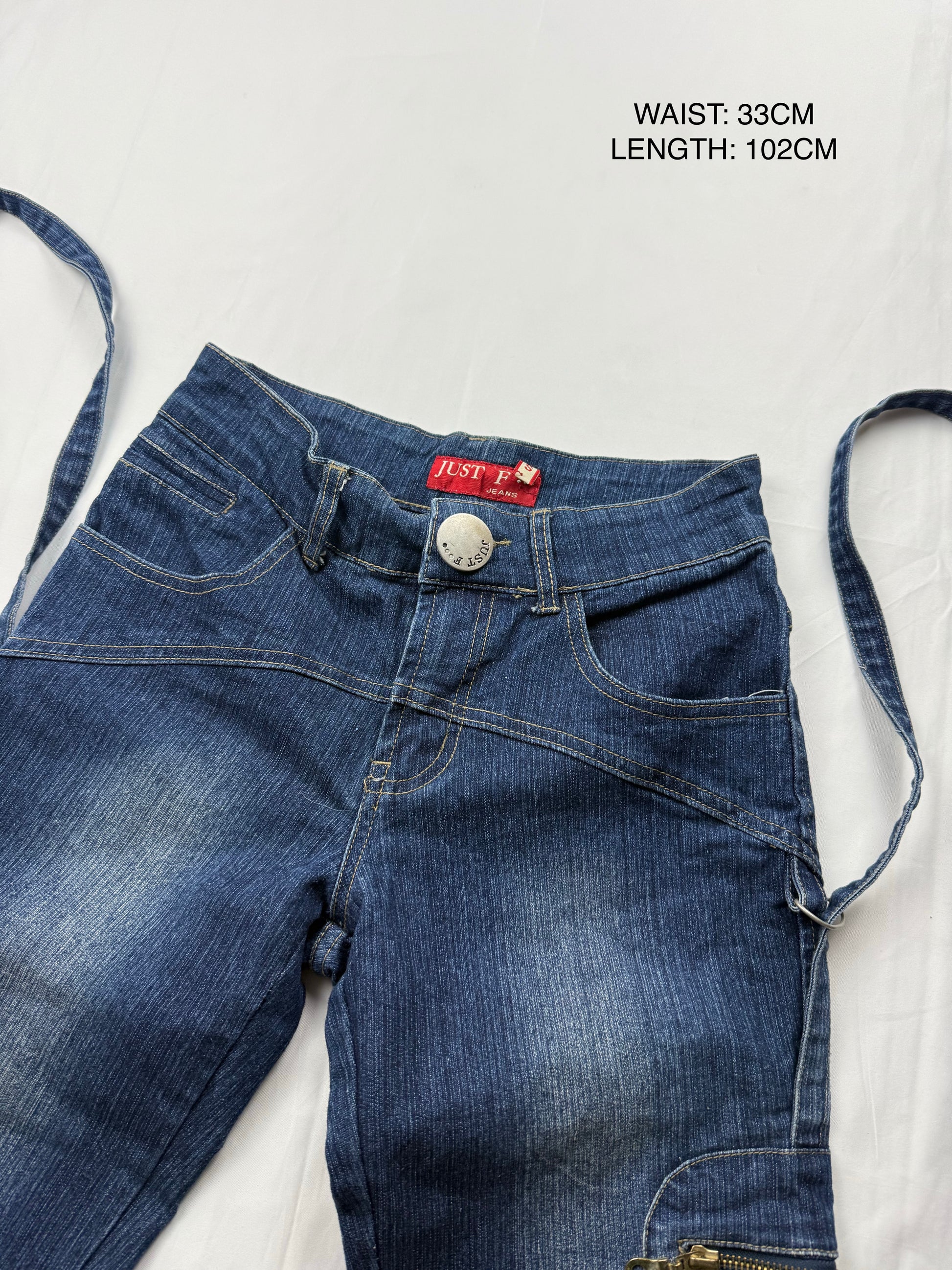 Navy blue  low rise baggy denim pants (XS)