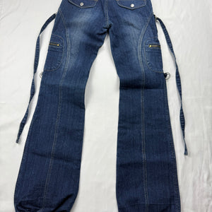 Navy blue  low rise baggy denim pants (XS)