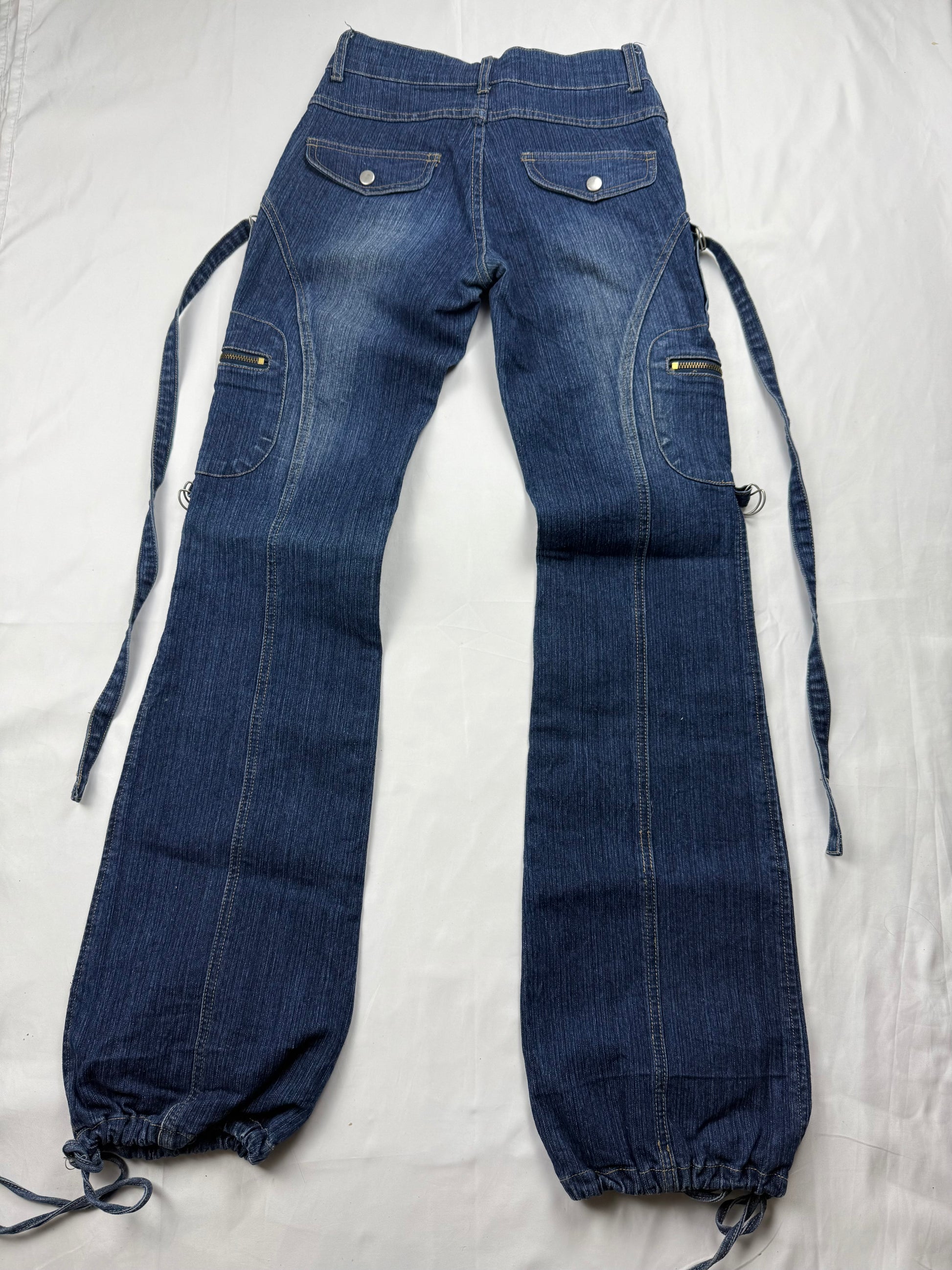 Navy blue  low rise baggy denim pants (XS)