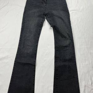Black denim mid rise flared pants (XS)