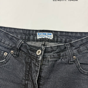Black denim mid rise flared pants (XS)
