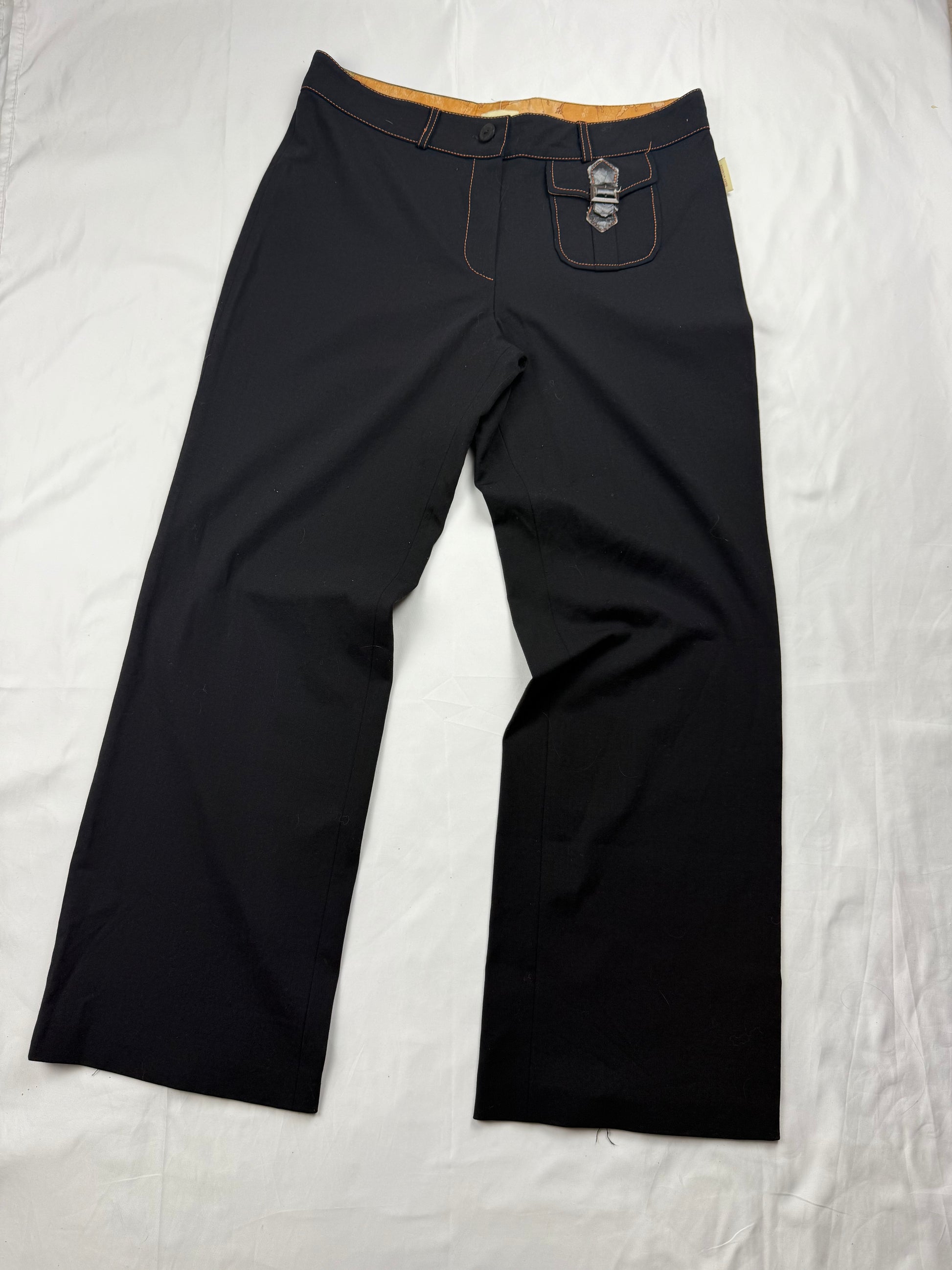 Black low rise baggy office pants (M/L)