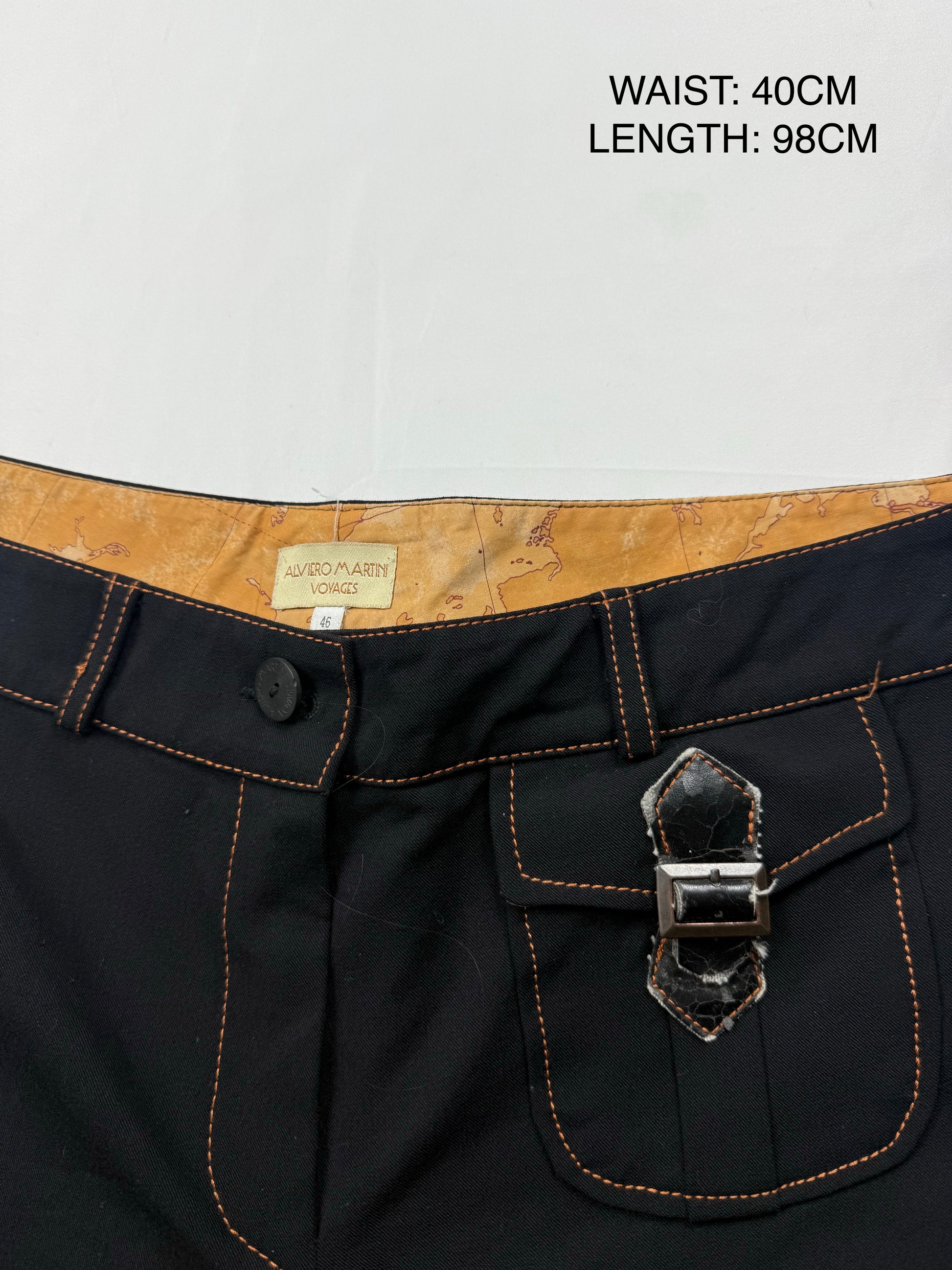 Black low rise baggy office pants (M/L)