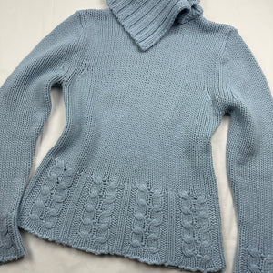 Baby blue knitted turtleneck jumper (M/L)