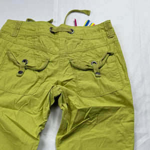 Green 100% cotton cargo low rise capri pants (S)
