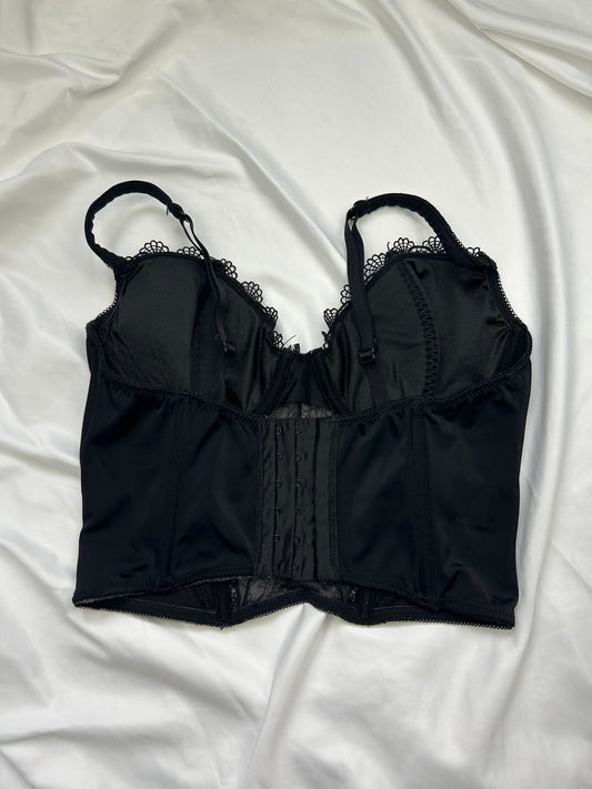 Black mesh corset top (95C)