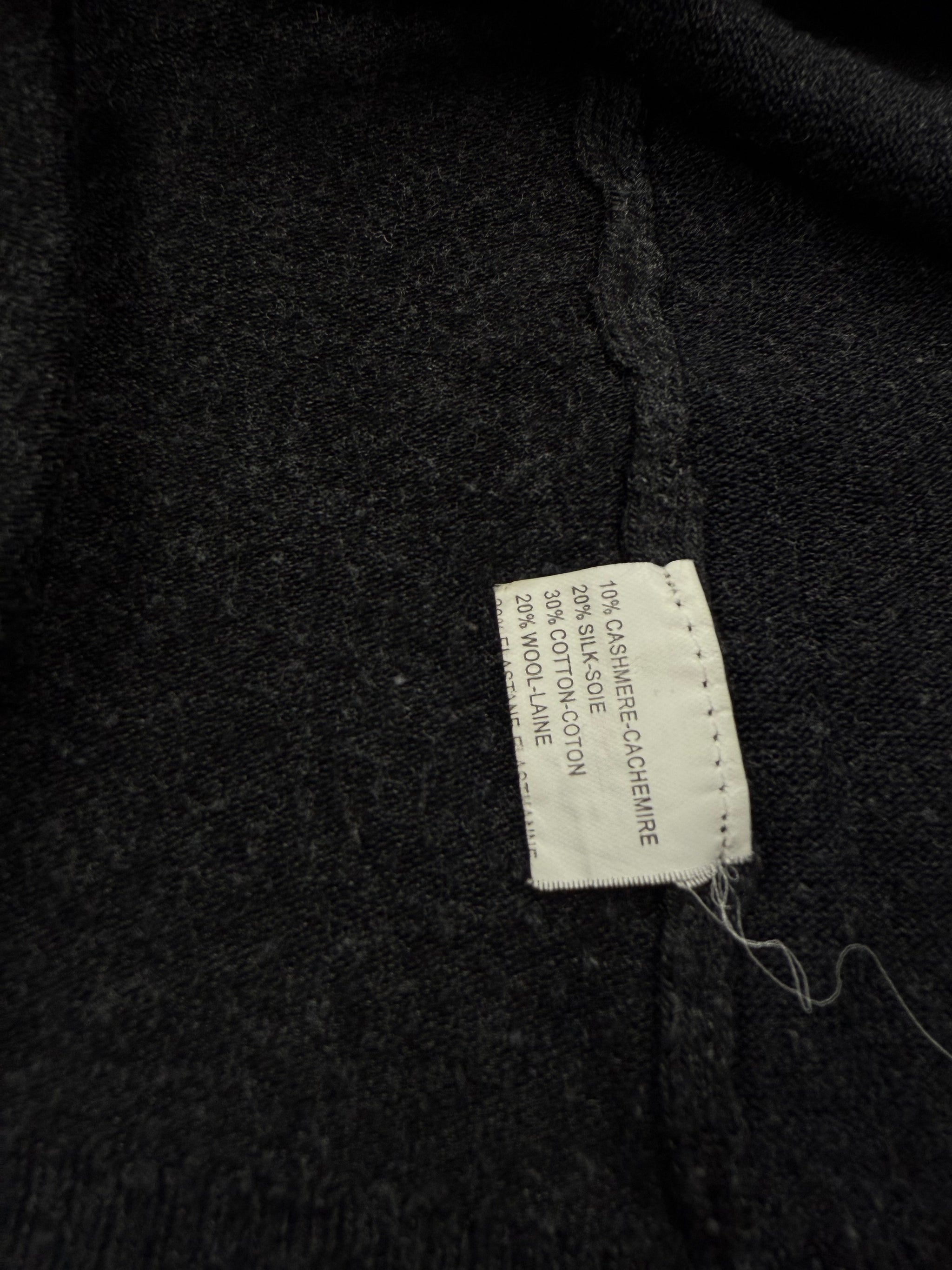 Black ruffles cashmere & silk tie up cardigan jumper (S/M)
