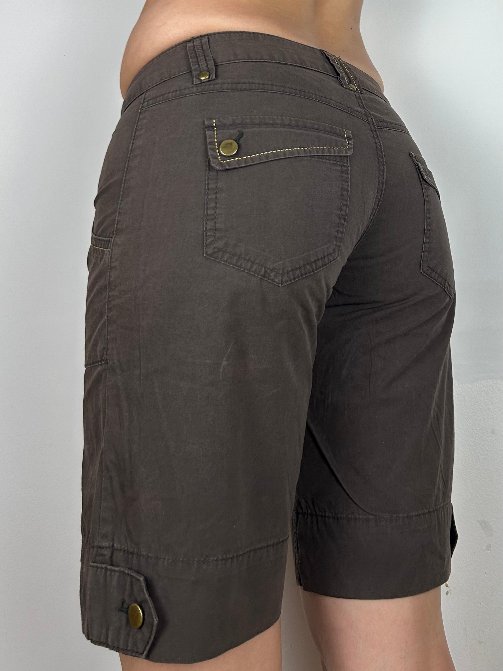 Brown low rise 100% cotton mid short (XS)