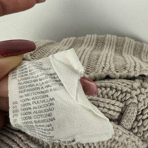 Beige 100% coton buttons up hooded cardigan jumper (M/L)