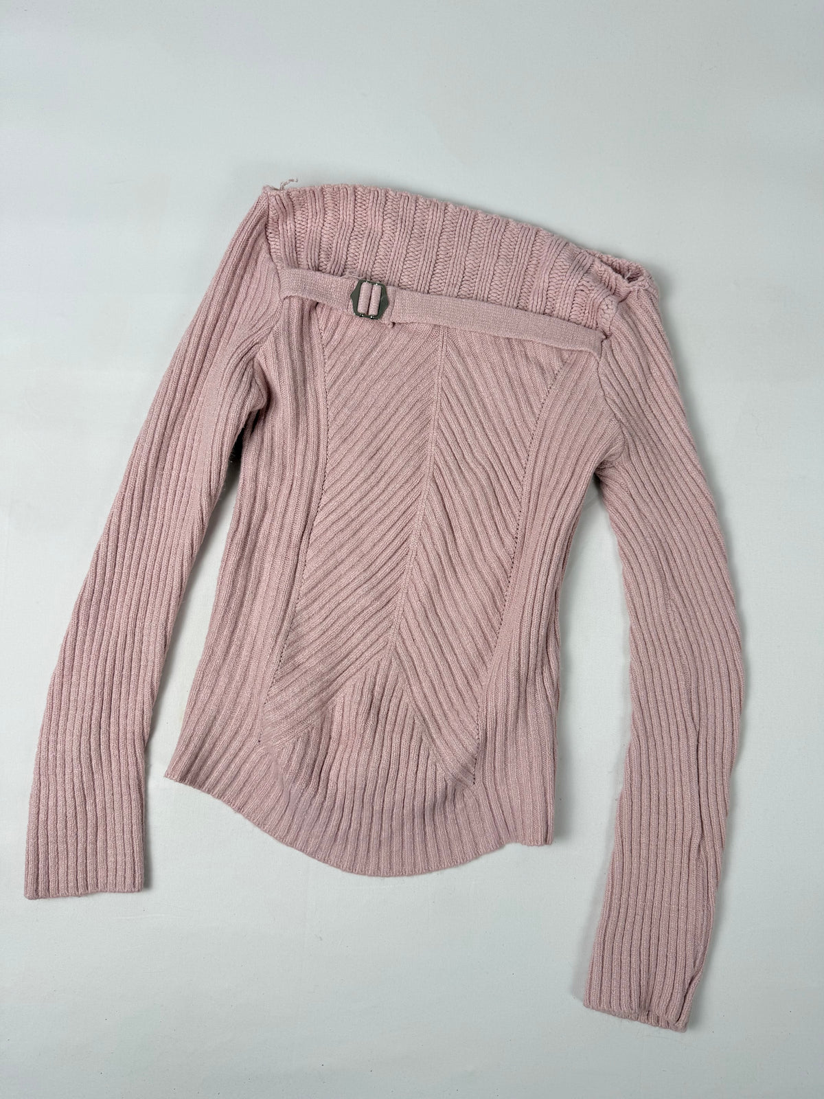 Pink knitted tight fit jumper (XS)