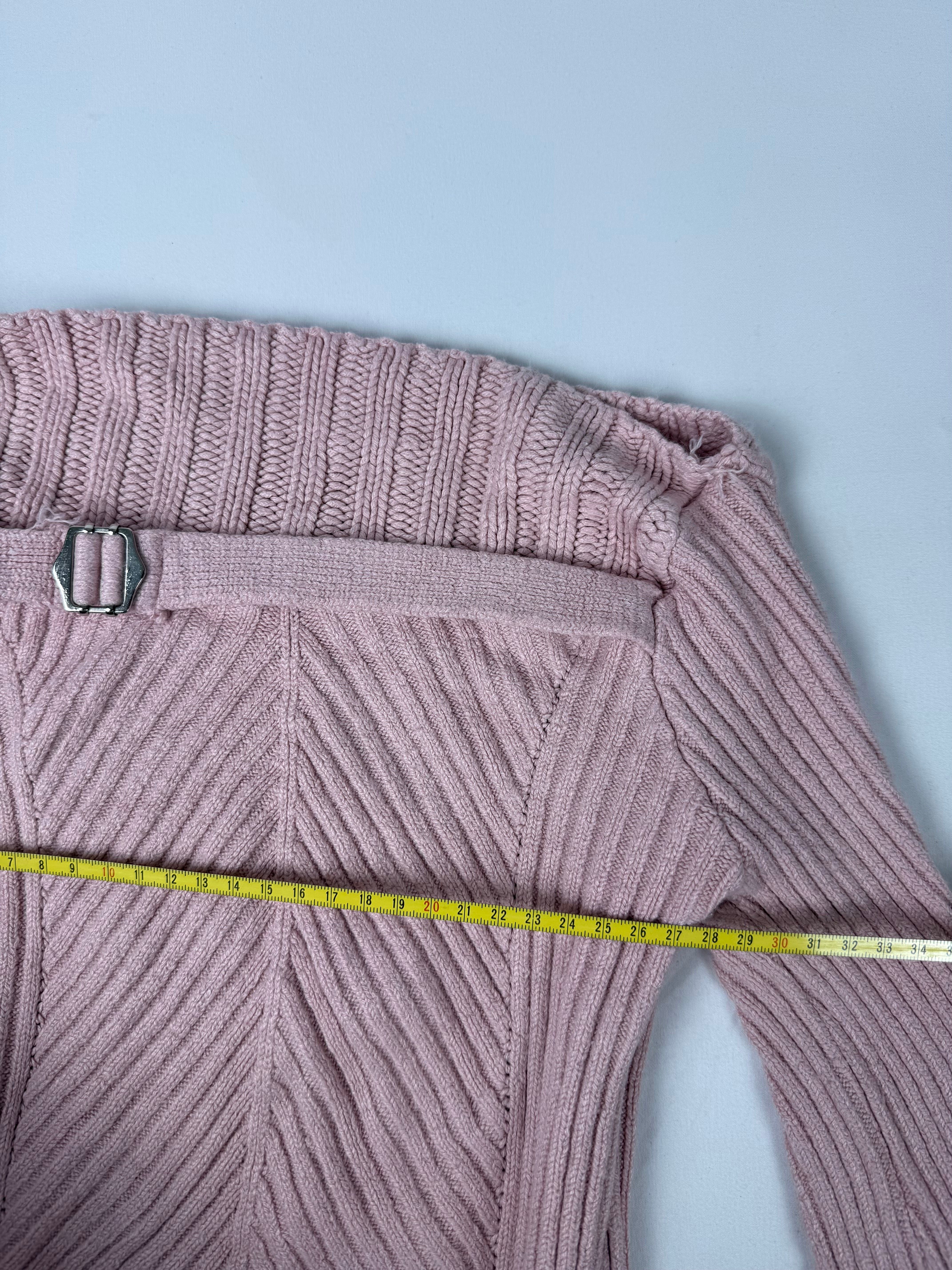 Pink knitted tight fit jumper (XS)