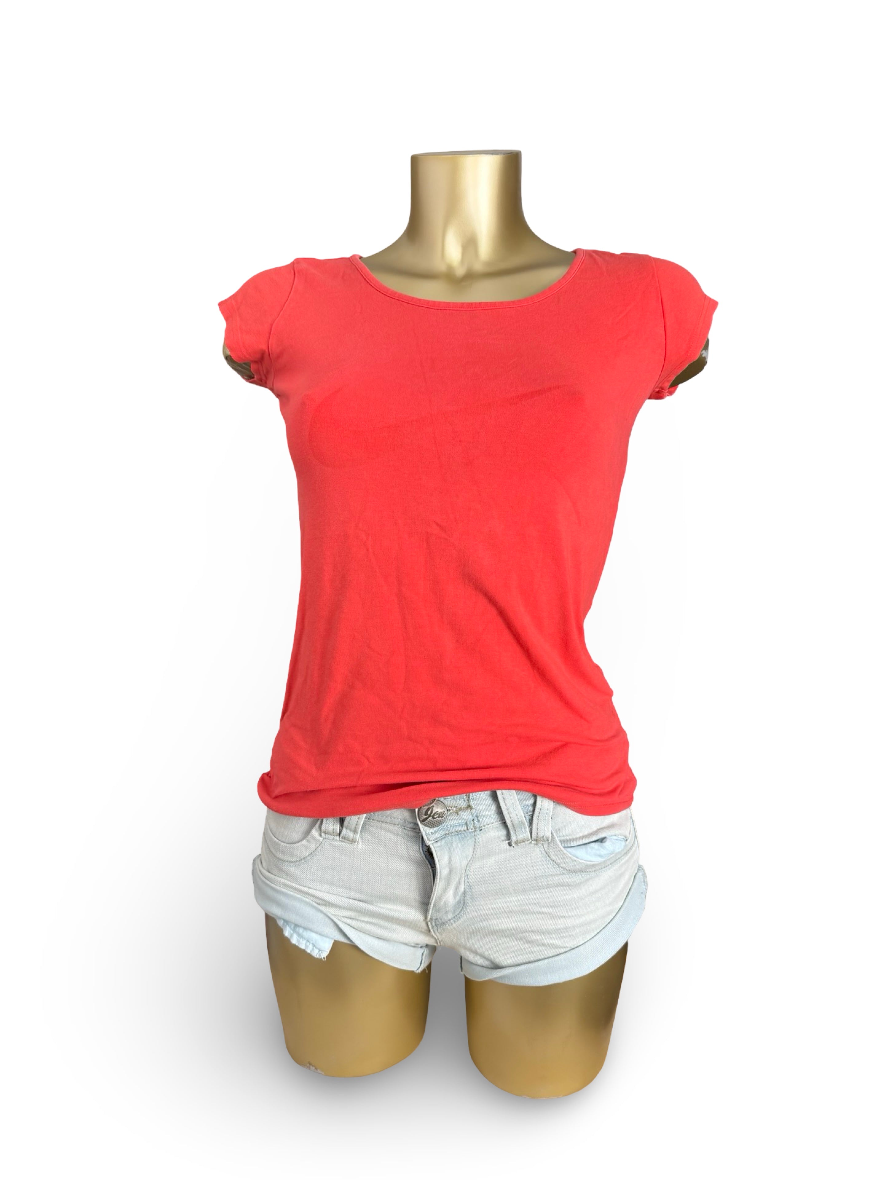 Red logo cotton tee (M)