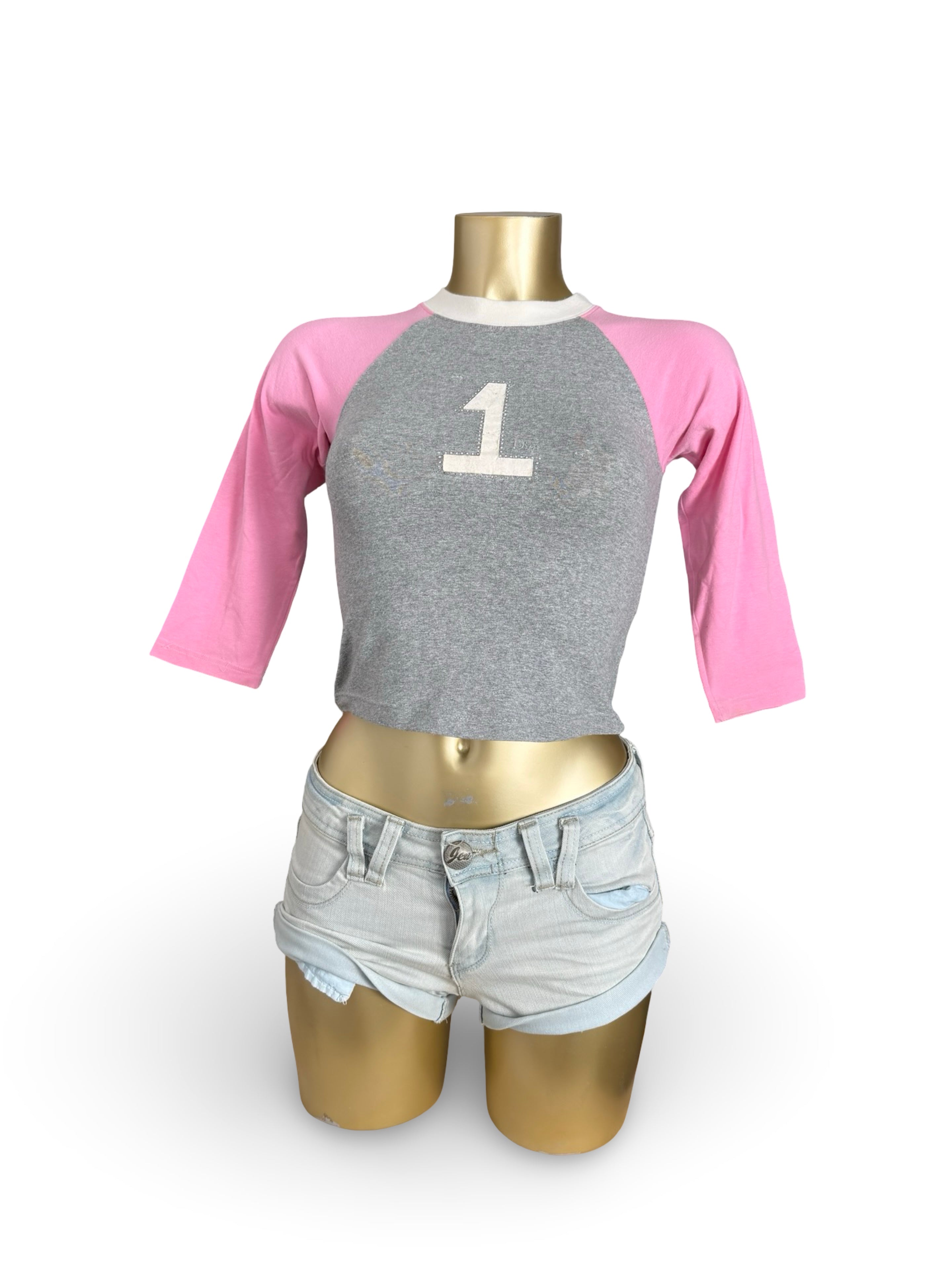 Bicolor pink long sleeves top (XS)