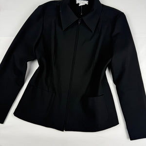 Black office zip up tight fit blazer jacket (M/L)
