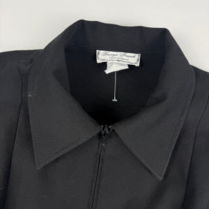 Black office zip up tight fit blazer jacket (M/L)
