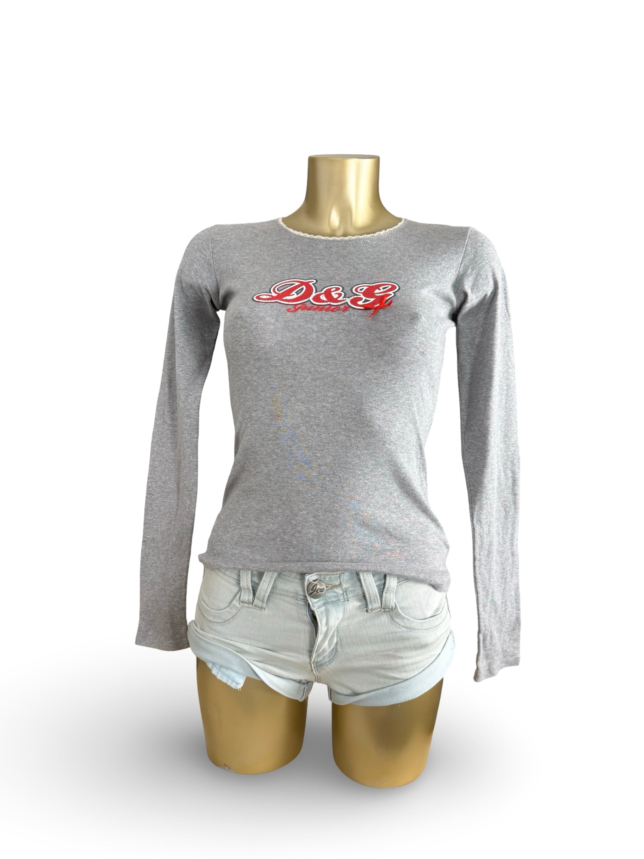 Grey cotton capri leggings pants + top set (M)