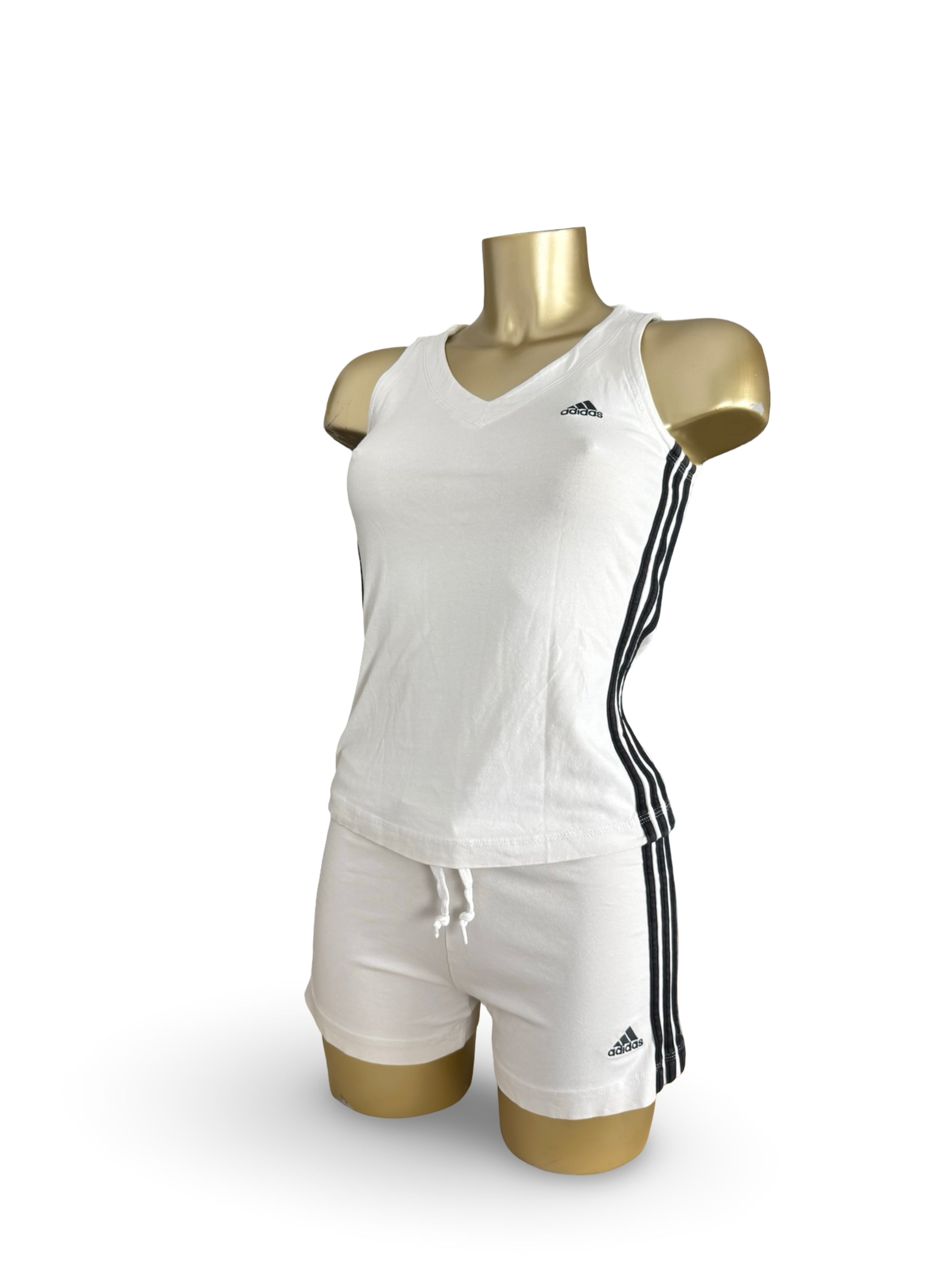 White activewear top + short set (S)