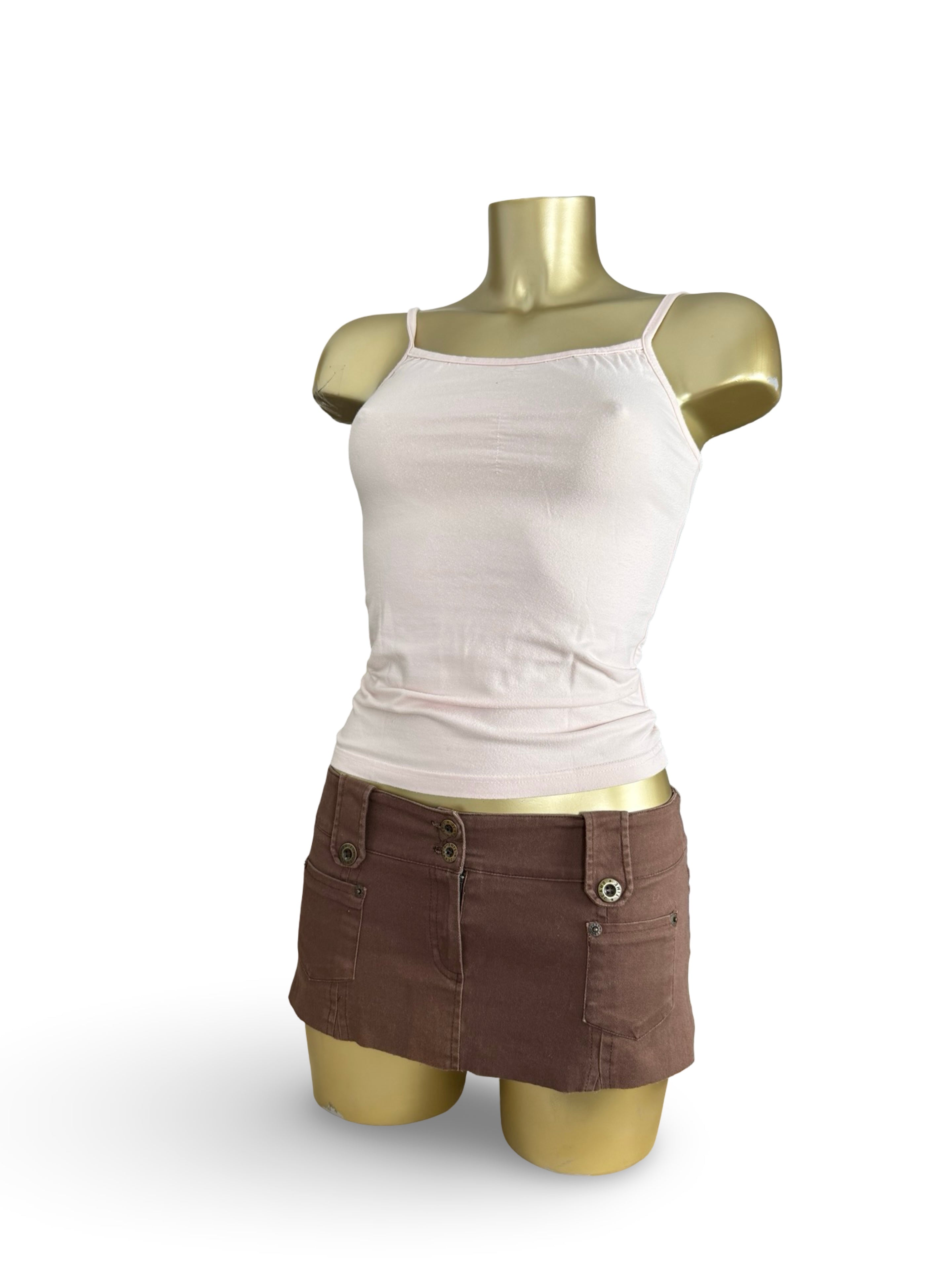 Jupe-short courte taille basse graphique orange (XS)