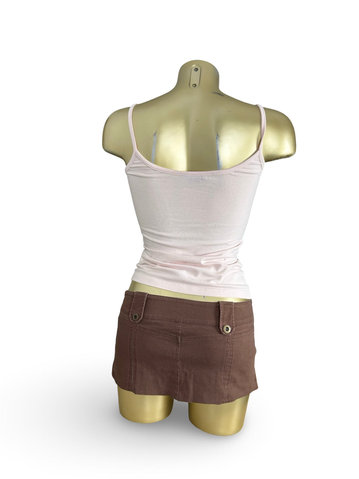Jupe-short courte taille basse graphique orange (XS)