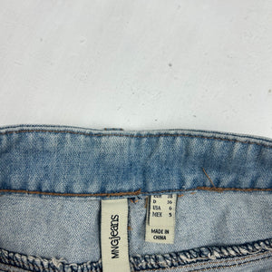 Blue denim low rise mini skirt (S/M)