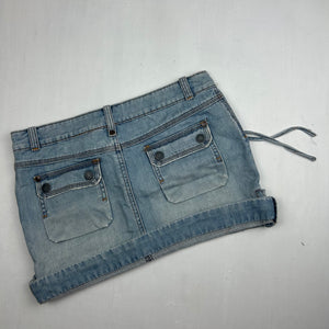 Blue denim low rise mini skirt (S/M)