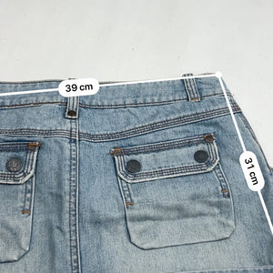 Blue denim low rise mini skirt (S/M)