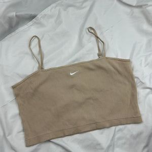 Beige swoosh logo cami top (M)