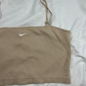 Beige swoosh logo cami top (M)