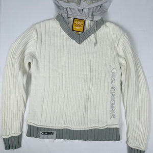 White hooded 100% cotton jumper (XL)
