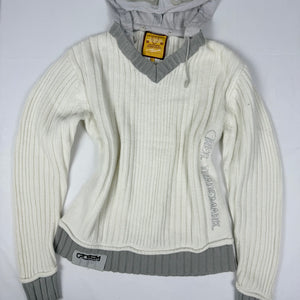 White hooded 100% cotton jumper (XL)