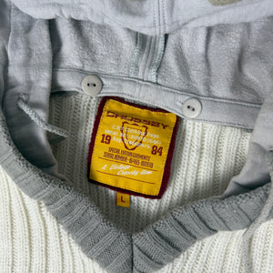 White hooded 100% cotton jumper (XL)