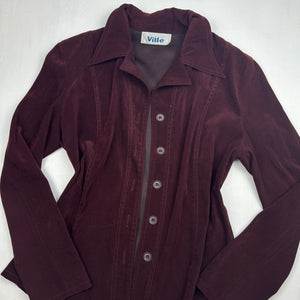 Purple velvet office blazer jacket (M)