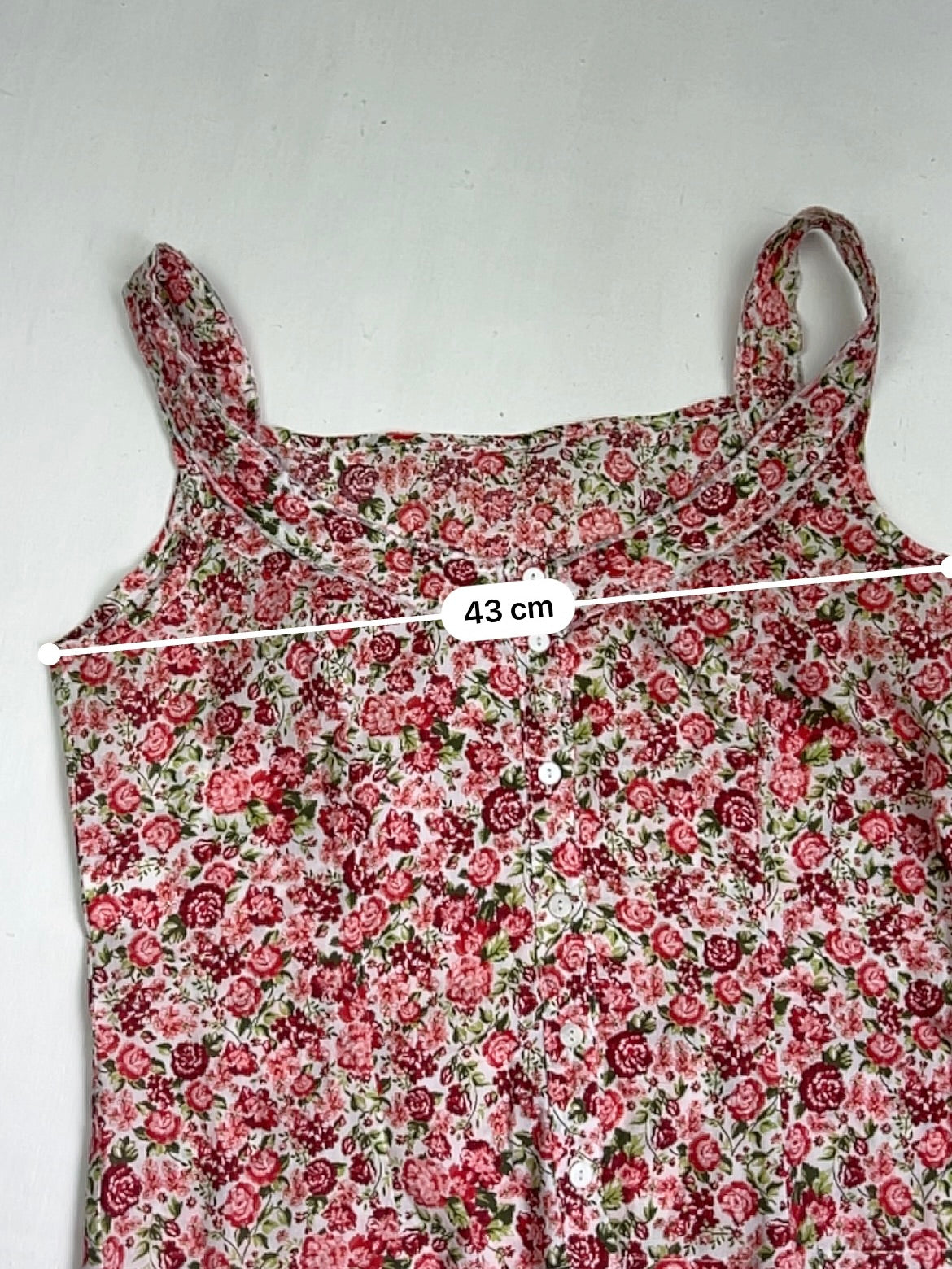 Red floral summer cami top (S/M)