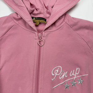 Baby pink zip up hoodie  (M)