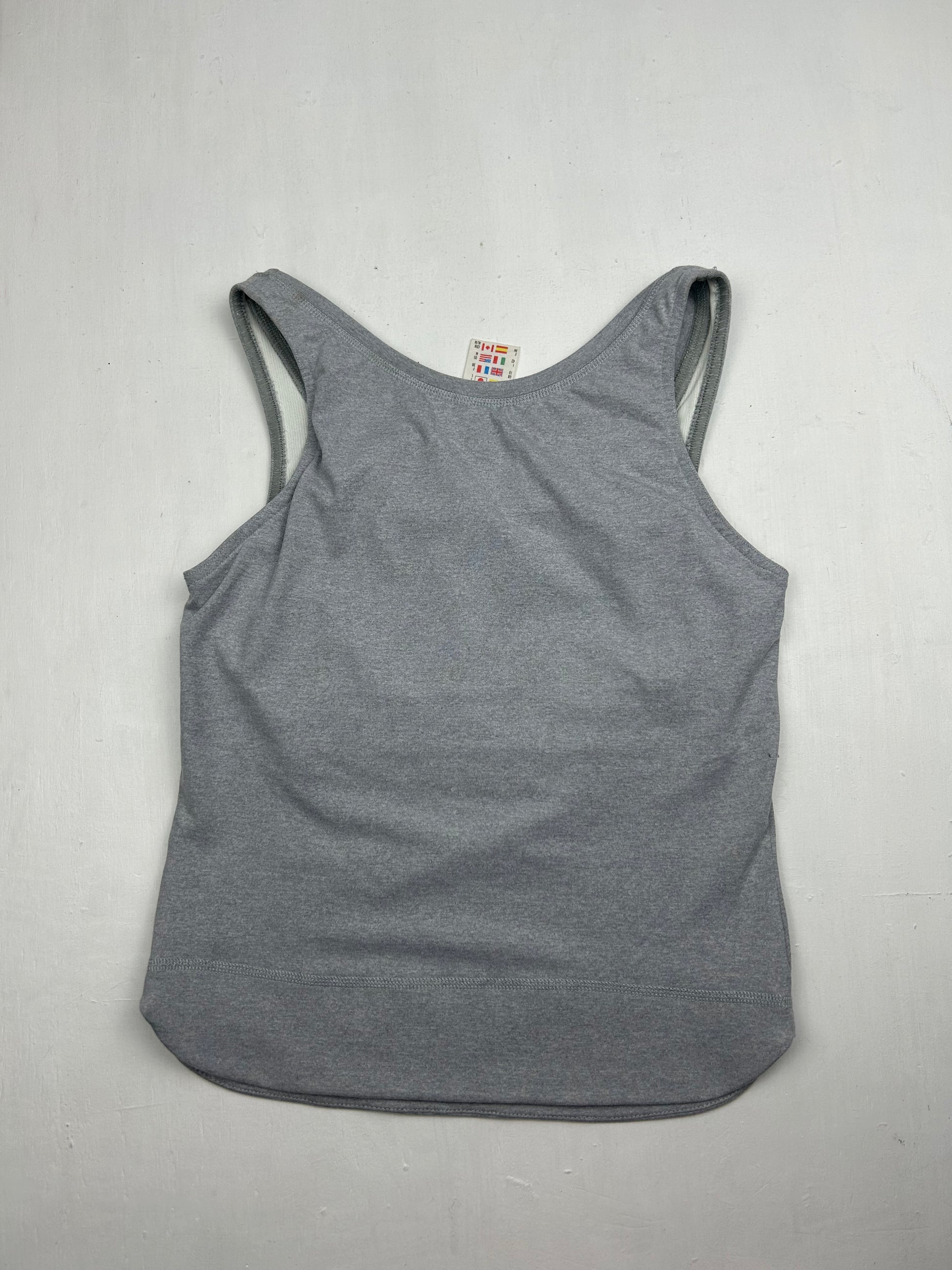 Grey tight fit tank top with bra (S)