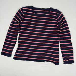 Striped navy & pink cotton jumper (S)