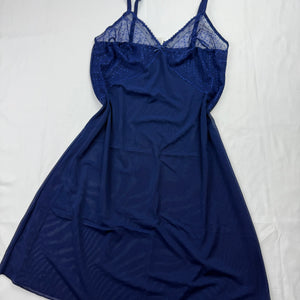 Blue mesh see trough babydoll mini dress (M)