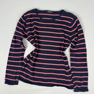 Striped navy & pink cotton jumper (S)
