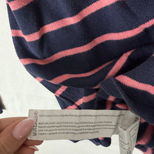Striped navy & pink cotton jumper (S)