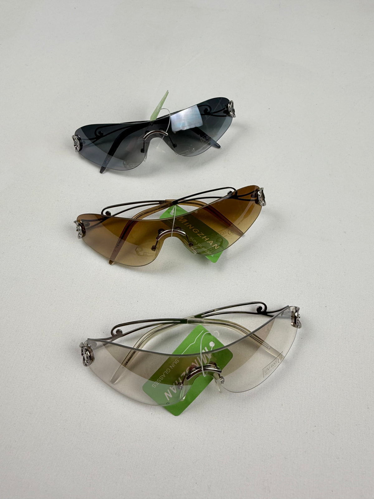 Brand new metallic shield sunglasses