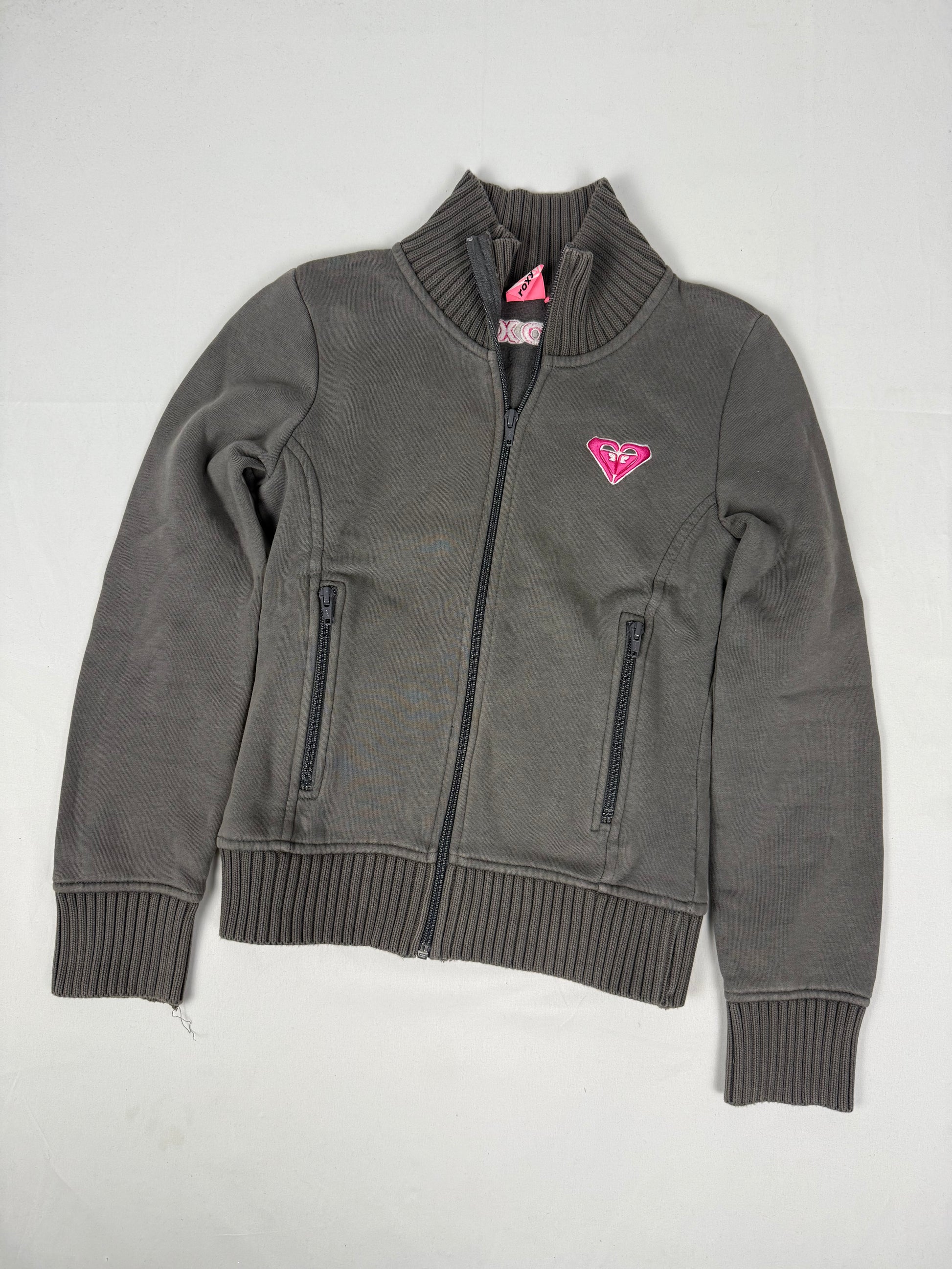 Grey zip up 100% cotton sweatshirt (S)