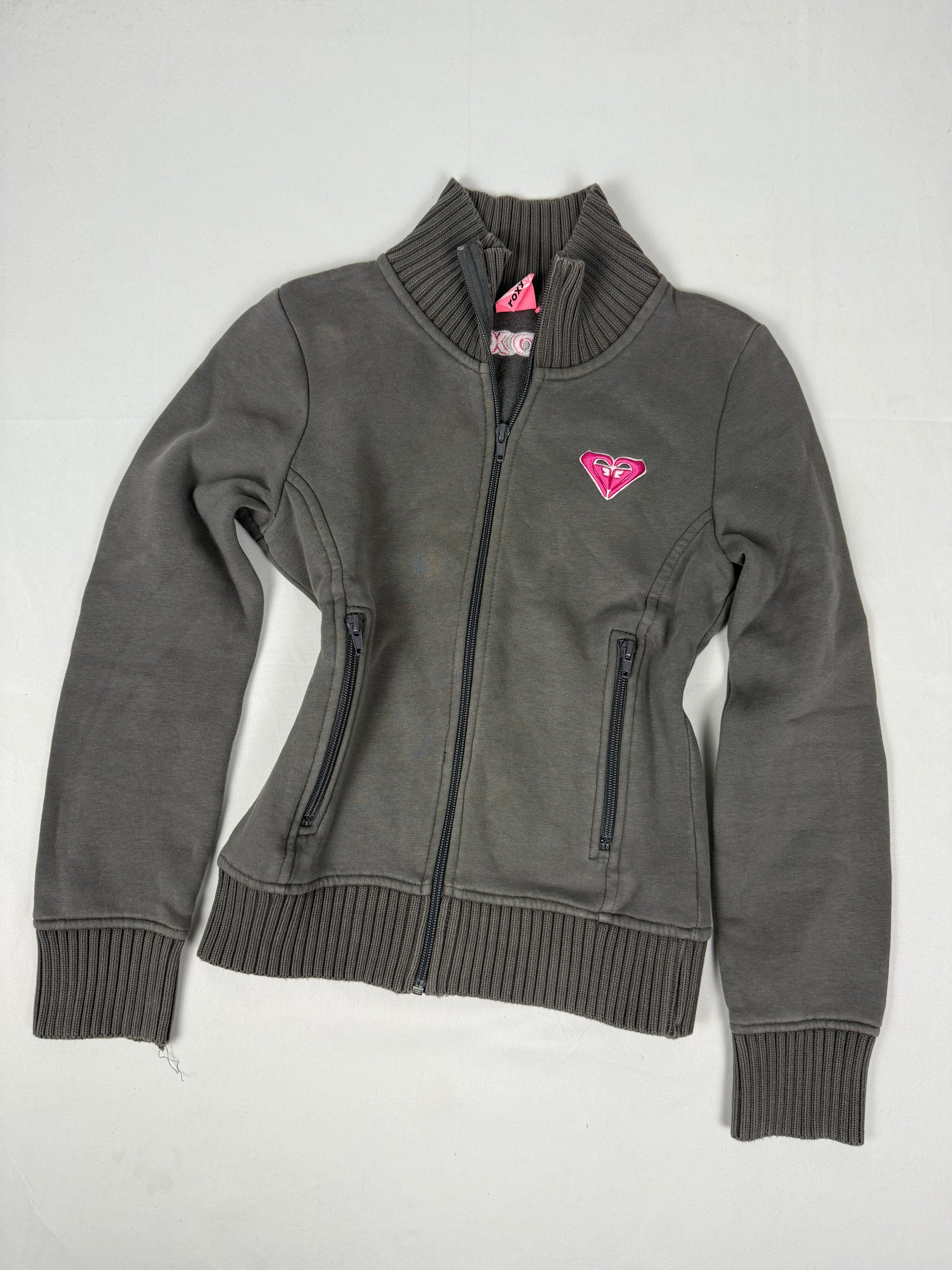 Grey zip up 100% cotton sweatshirt (S)