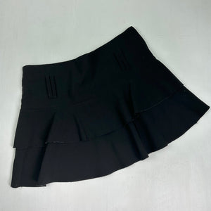 Black pleated office low rise mini skirt (S/M)