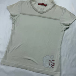 Cream white tight fit tee (S)