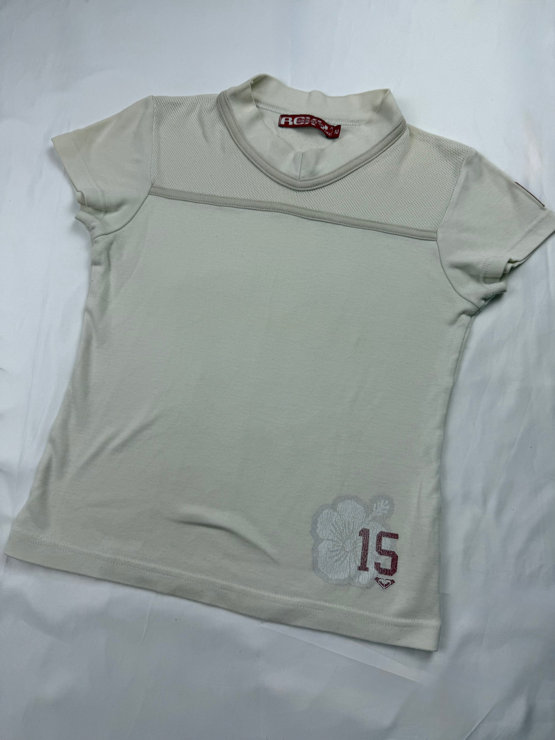 Cream white tight fit tee (S)