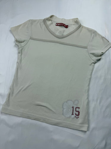 Cream white tight fit tee (S)