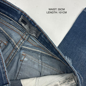 Navy blue low rise straight legs pants (S)