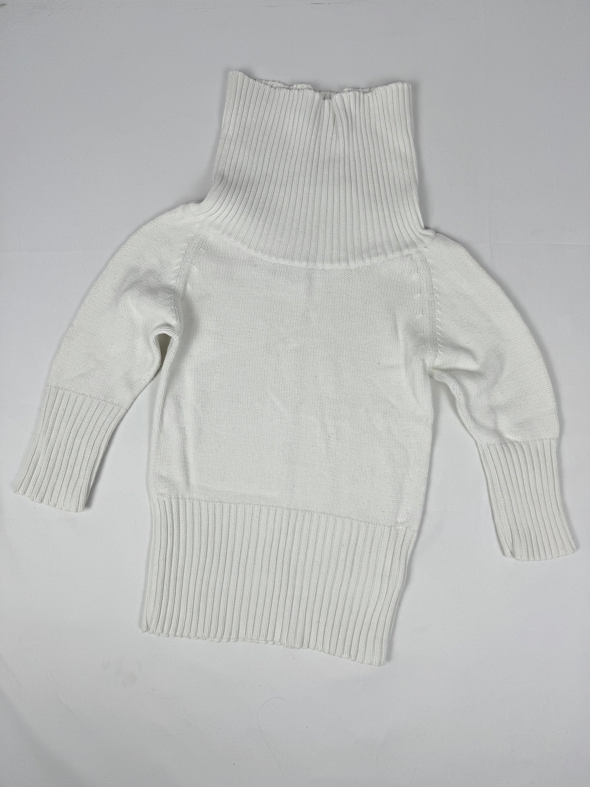 White 100% cotton turtleneck jumper (XS)